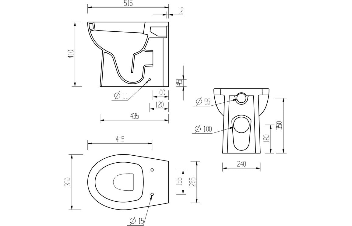 Cary Back To Wall WC & Soft Close Seat