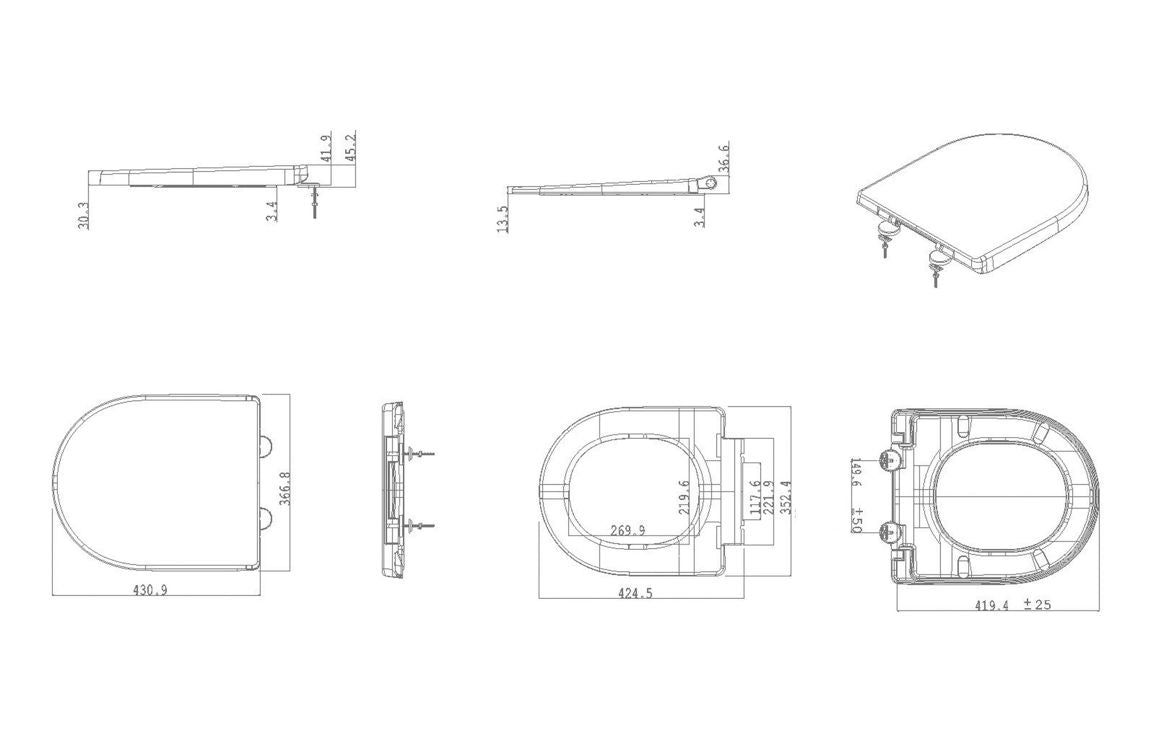 Amber Soft Close Toilet Seat - White