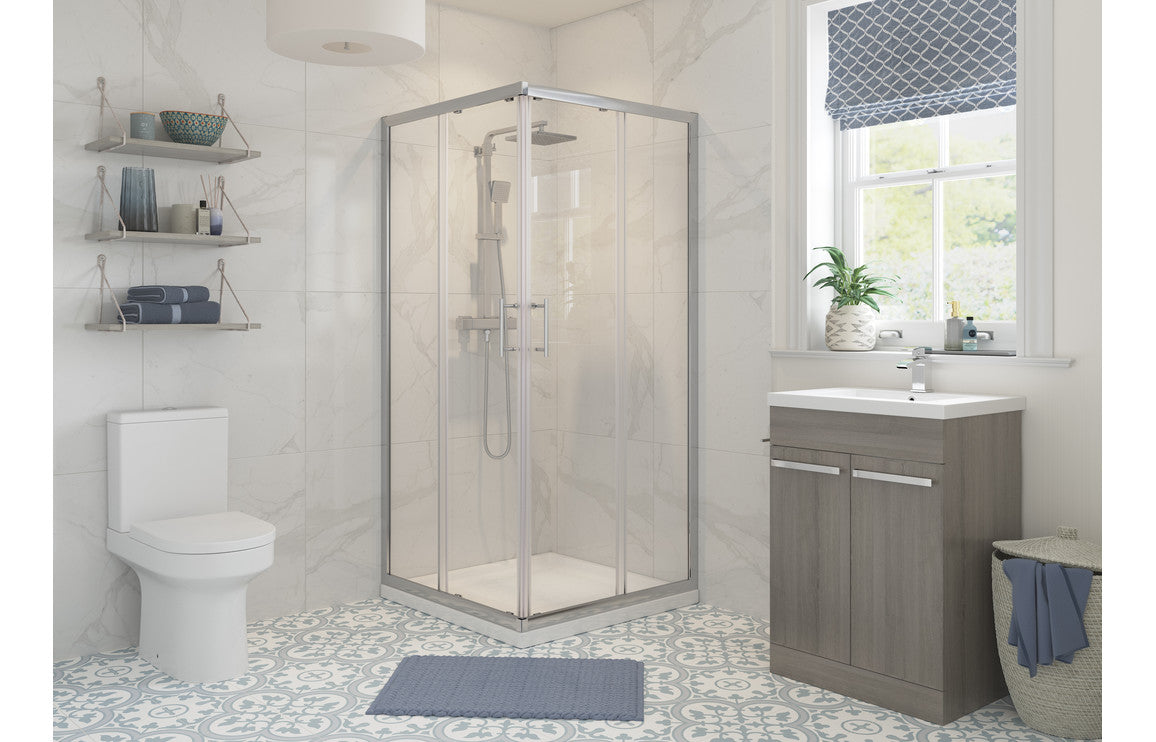 Wiley 900mm Corner Entry Door - Chrome