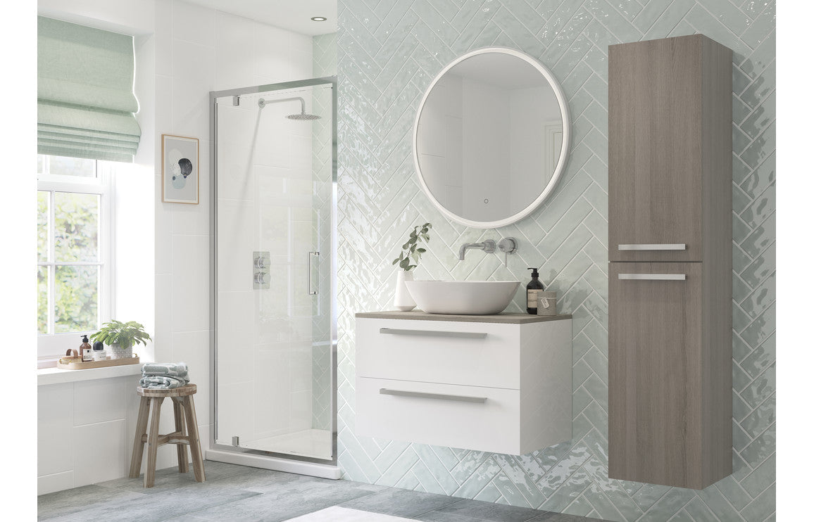 Leven Pivot Door - Chrome