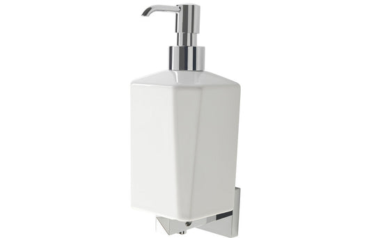 Avoca Wall Mounted Soap Dispenser - Chrome & White