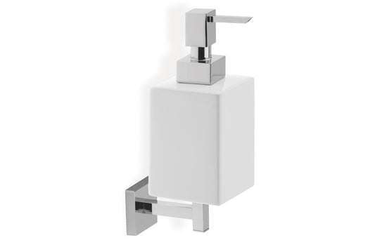 Trent Wall Mounted Soap Dispenser - Chrome & White