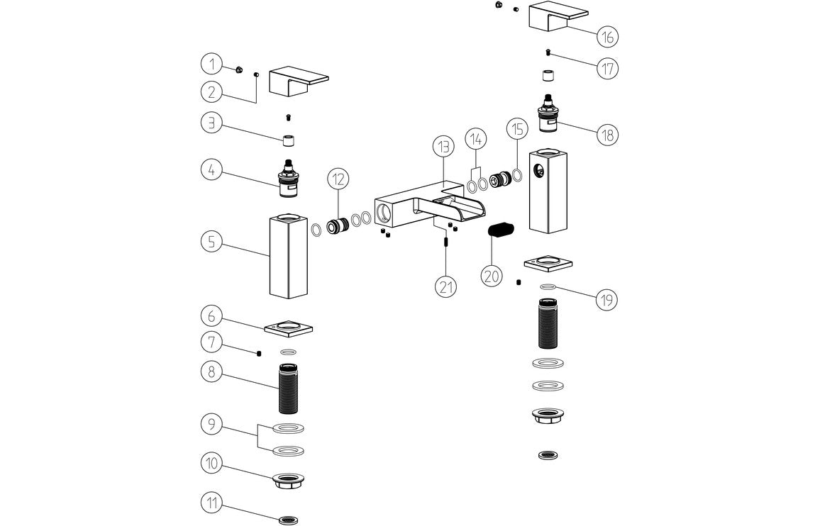 Glen Bath Filler - Chrome