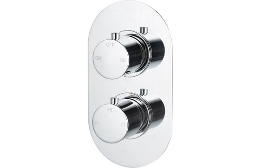 Calder Thermostatic Two Outlet Twin Shower Valve - Chrome