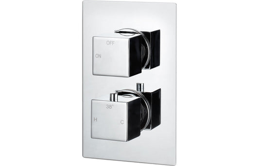 Annas Thermostatic Single Outlet Twin Shower Valve - Chrome