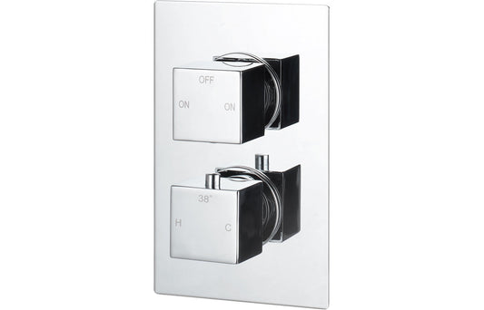 Annas Thermostatic Two Outlet Twin Shower Valve - Chrome