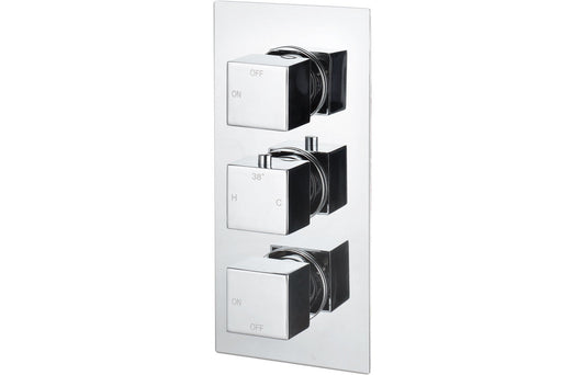 Annas Thermostatic Two Outlet Triple Shower Valve - Chrome