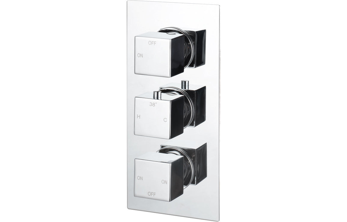 Annas Thermostatic Three Outlet Triple Shower Valve - Chrome