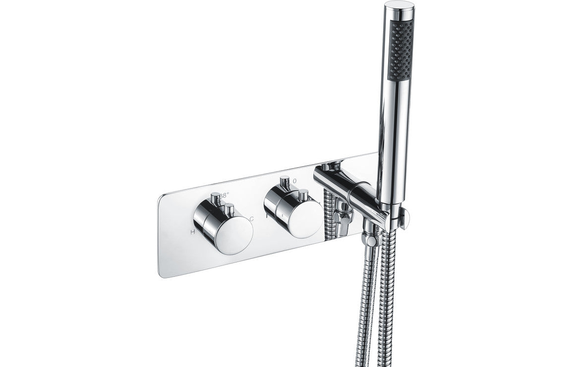Lickle Thermostatic Two Outlet Shower Valve w/Handset - Chrome