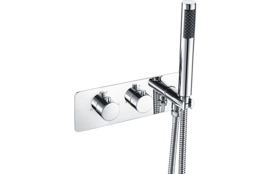 Lickle Thermostatic Two Outlet Shower Valve w/Handset - Chrome
