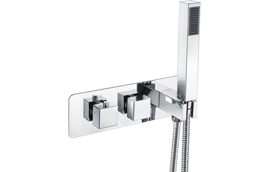 Leven Thermostatic Two Outlet Shower Valve w/Handset - Chrome