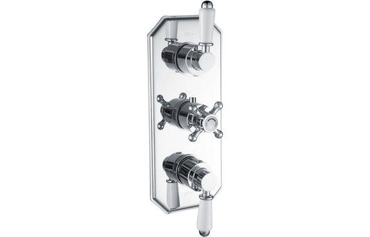 Gill Traditional Lever Thermostatic Two Outlet Shower Valve - Chrome