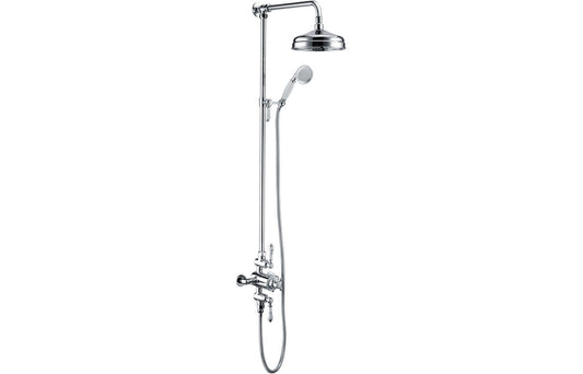 Gill Traditional Exposed Two Outlet Shower Valve w/Riser Kit & Overhead - Chrome