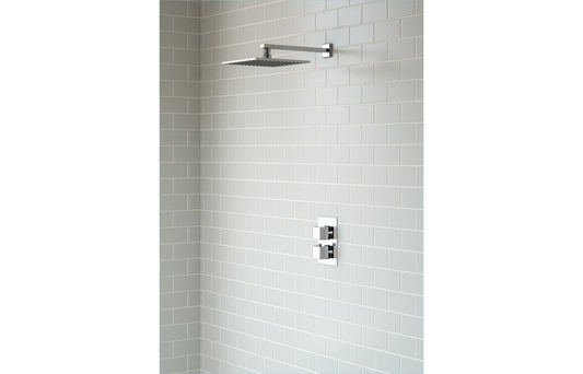 Annas Shower Pack Two - Single Outlet Twin Shower Valve w/Overhead - Chrome