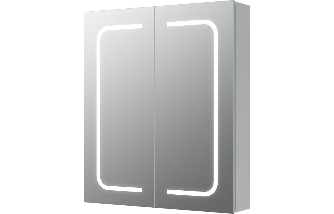 Derwent 2 Door Front-Lit LED Mirror Cabinet - H 700 x W 600 x D 135mm