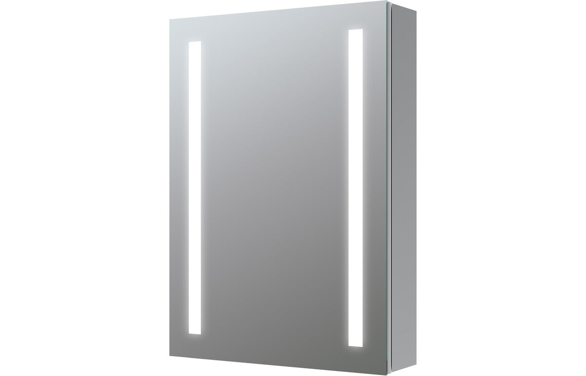 Marron 1 Door Front-Lit LED Mirror Cabinet - H 700 x W 500 x D 135mm