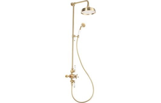 Gill Thermostatic Shower Kit - Brushed Brass