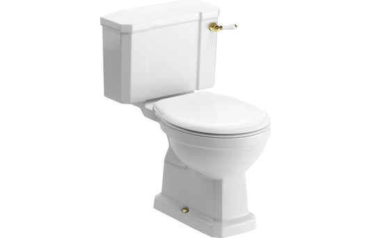 Beal Close Coupled WC w/Brushed Brass Finish & Soft Close Seat