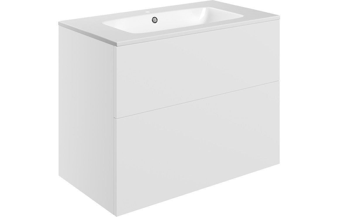 Valency Wall Hung 2 Drawer Basin Unit & Basin - H 618 x W 815 x D 460mm