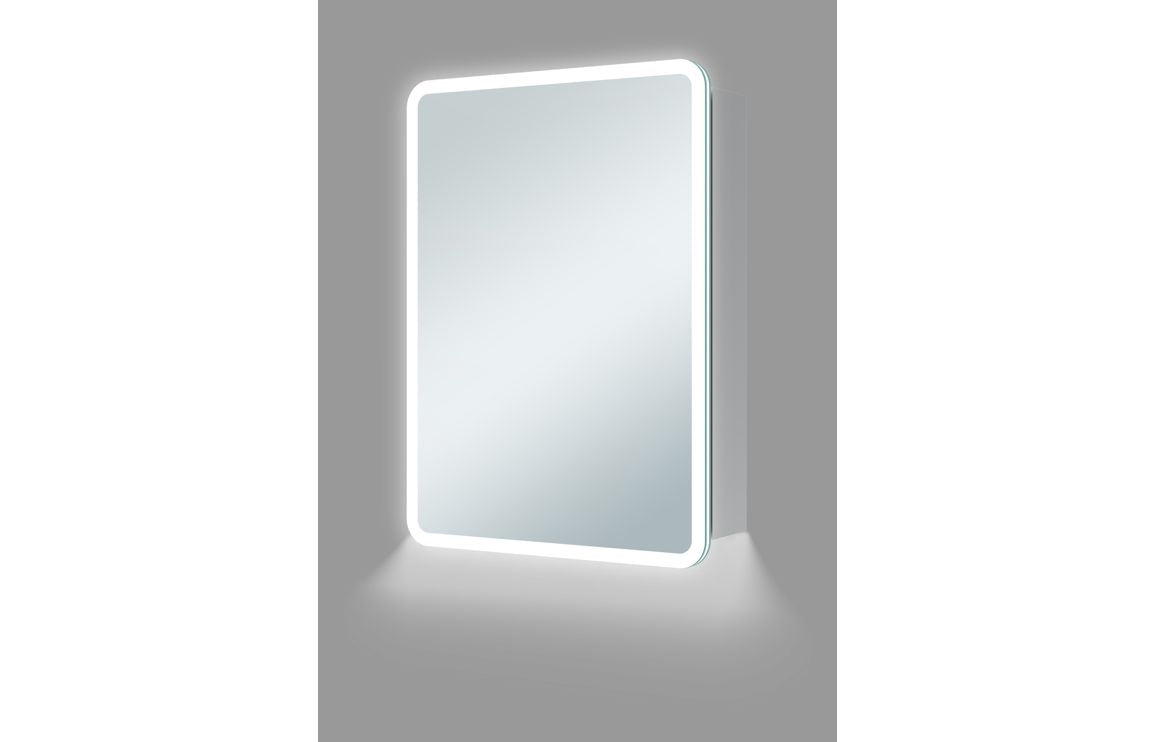 Gair 1 Door LED Mirrored Cabinet - H 700 x W 500 x D 130mm