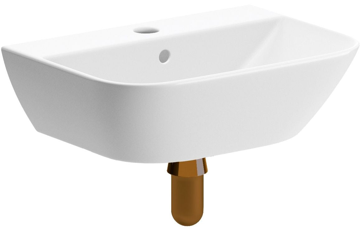 Beauly 450x320mm 1TH Cloakroom Basin & Brushed Bronze Bottle Trap