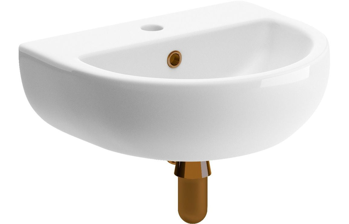 Cary 450x400mm 1TH Cloakroom Basin & Brushed Bronze Bottle Trap