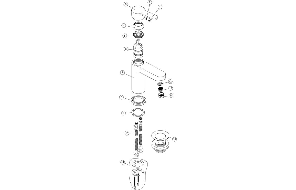 Conon Basin Mixer & Waste - Chrome