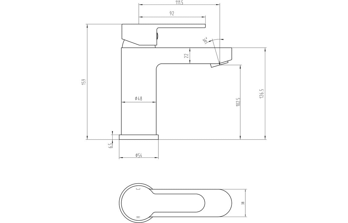 Conon Basin Mixer & Waste - Chrome