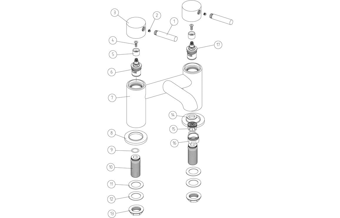 Medina Bath Filler - Chrome