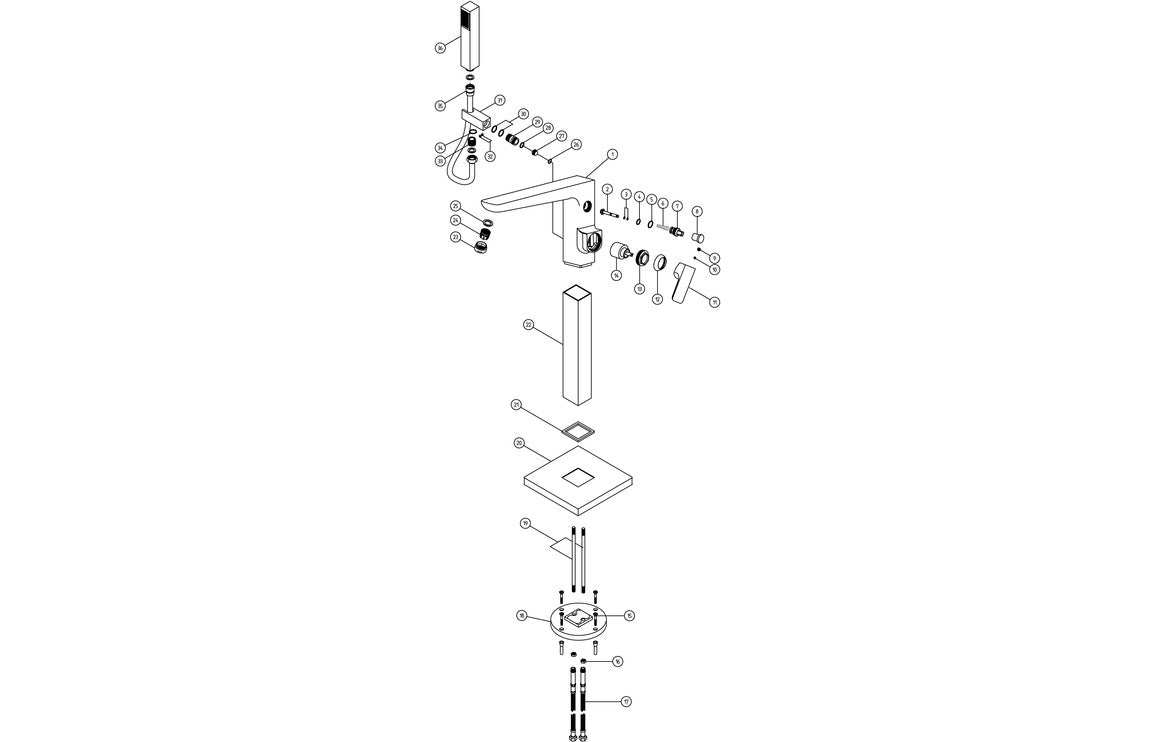 Isla Floor Standing Bath/Shower Mixer - Brushed Brass