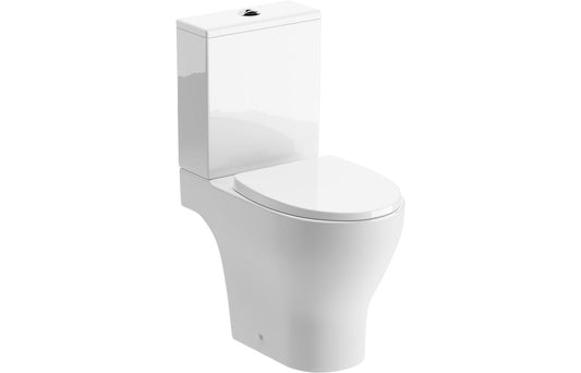Dewey Rimless Short Projection Close Coupled Open Back WC & Soft Close Seat