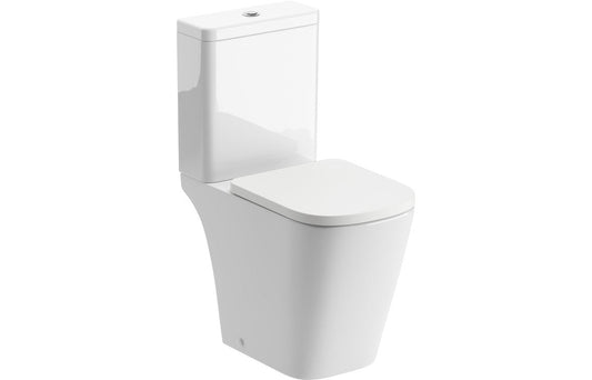 Calder Rimless Close Coupled Open Back Comfort Height WC & Soft Close Seat