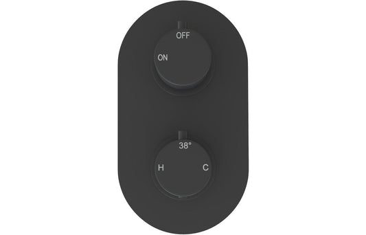 Twin Shower Valve - Matt Black