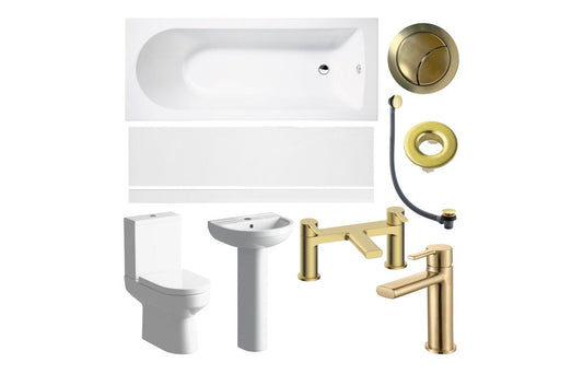 Amber Full Suite & Bath w/Brushed Brass Finishes