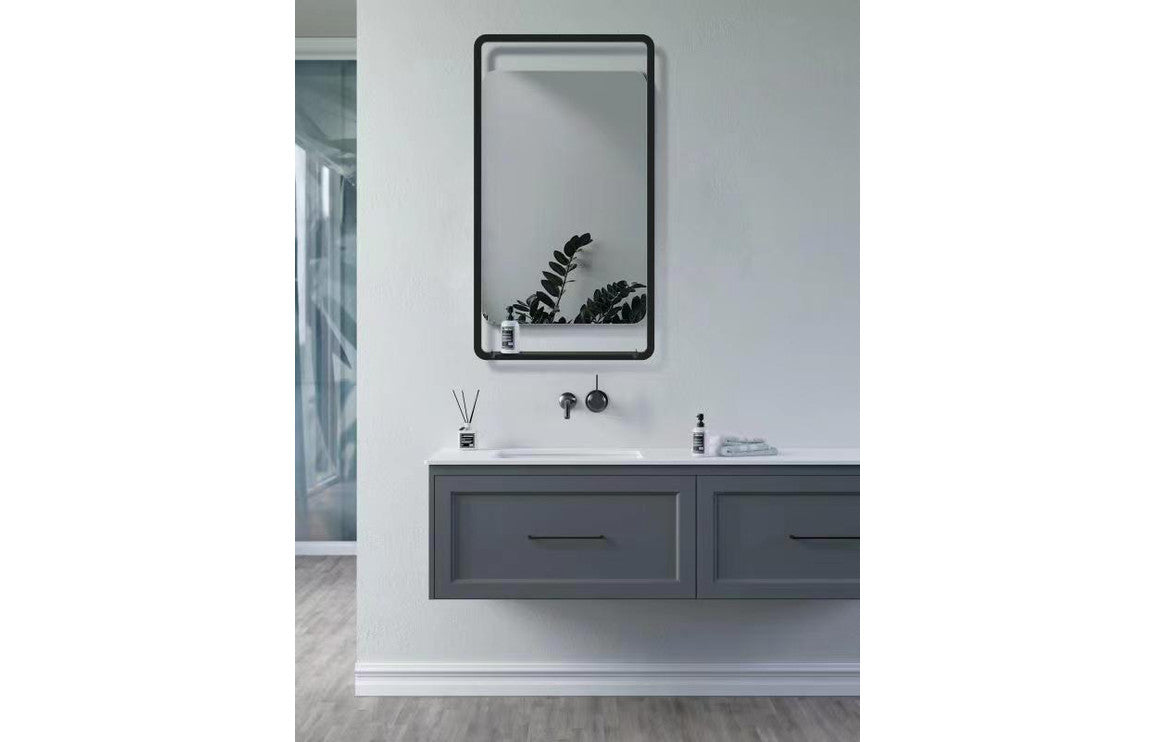Dash Rectangle Mirror w/Shelf - H 900 x W 500 x D 140mm