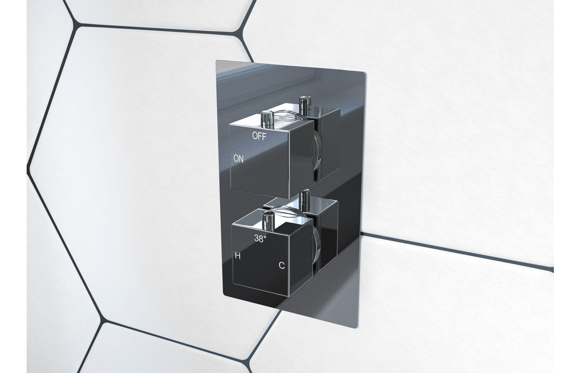 Annas Thermostatic Two Outlet Triple Shower Valve - Chrome