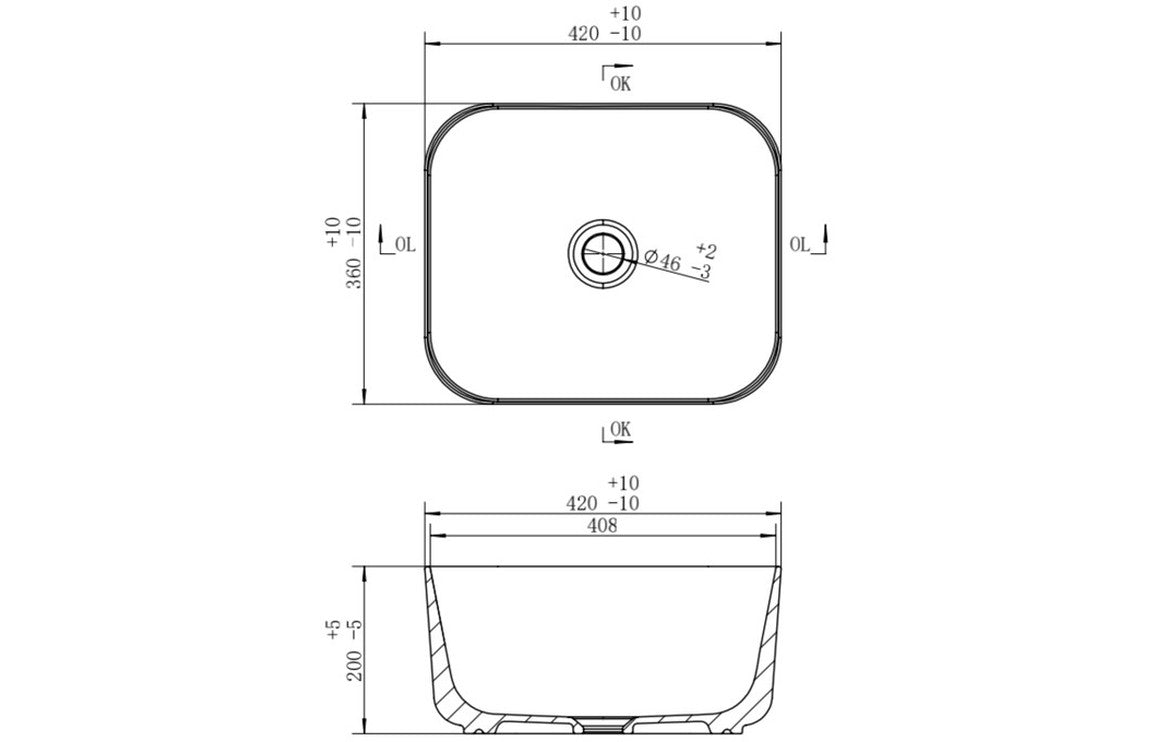 Aire Deep 420mm Washbowl