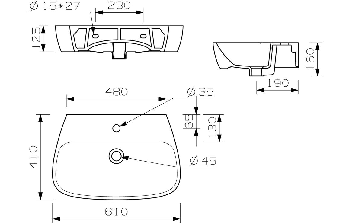 Afton Basin & Semi Pedestal