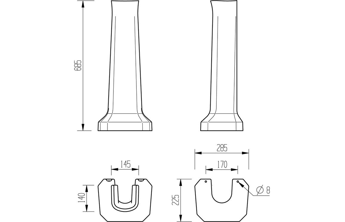 Beal Basin & Pedestal - H 880 x W 600 x D 500mm