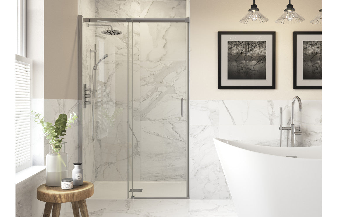 Derry  Semi-Framed Sliding Door - Chrome