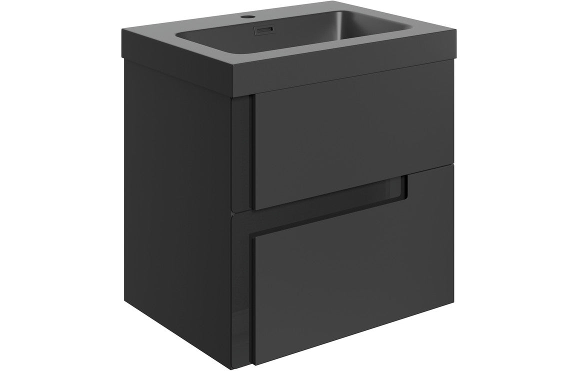 Thames 605mm Wall Hung 2 Drawer Basin Unit & Co-ordinating Basin