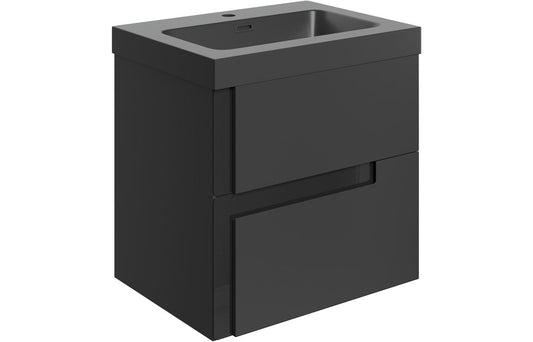Thames 605mm Wall Hung 2 Drawer Basin Unit & Co-ordinating Basin