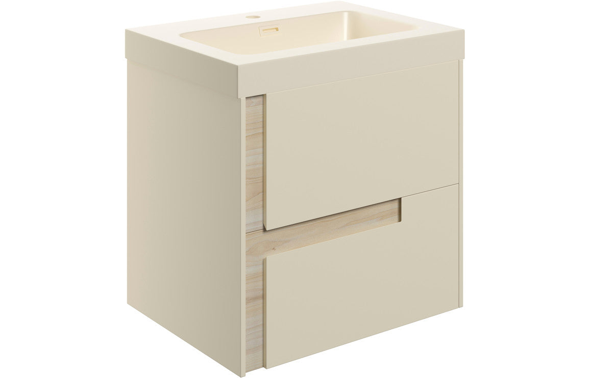 Thames 605mm Wall Hung 2 Drawer Basin Unit & Co-ordinating Basin