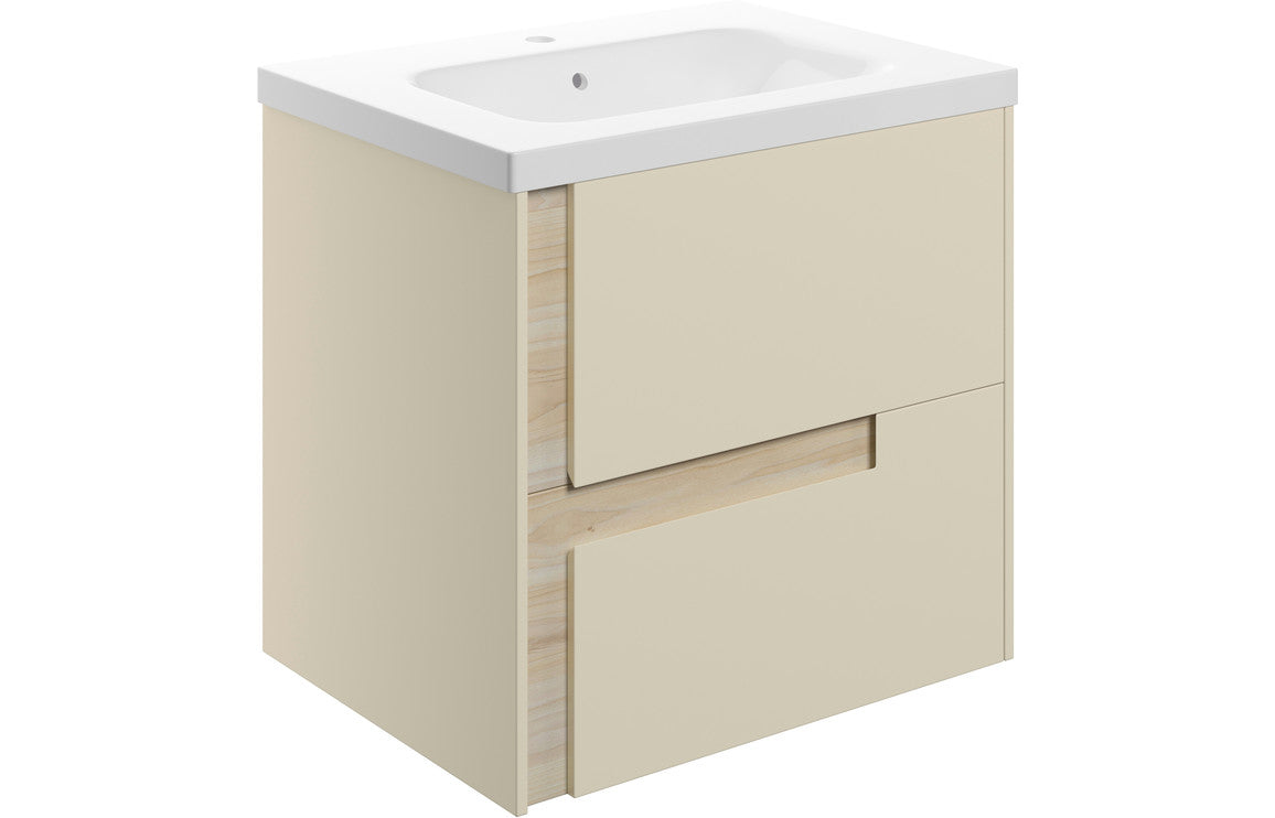 Thames 605mm Wall Hung 2 Drawer Basin Unit & Co-ordinating Basin