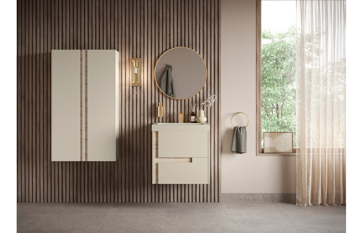 Thames 605mm Wall Hung 2 Drawer Basin Unit & Co-ordinating Basin