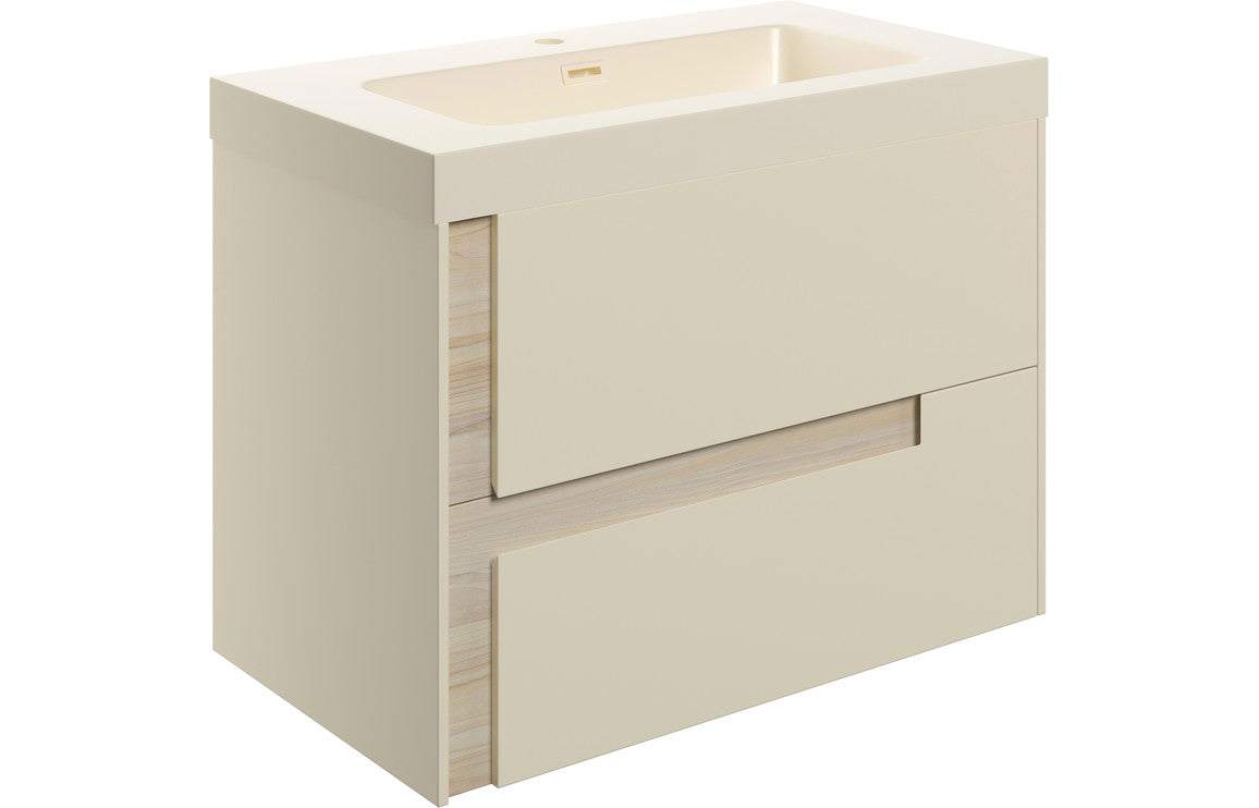 Thames 605mm Wall Hung 2 Drawer Basin Unit & Co-ordinating Basin