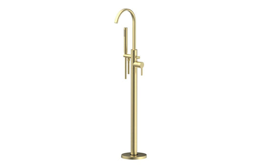 Dove Floor Standing Bath/Shower Mixer - Brushed Brass