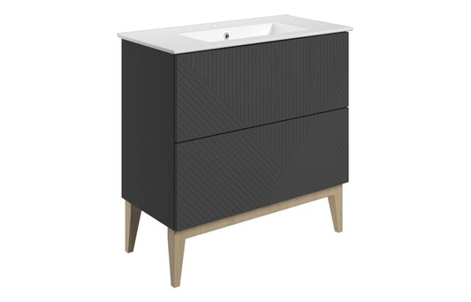 Fowey 815mm Floor Standing 2 Drawer Basin Unit & Basin