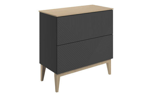 Fowey 810mm Floor Standing 2 Drawer Basin Unit & Maple Oak Effect Worktop