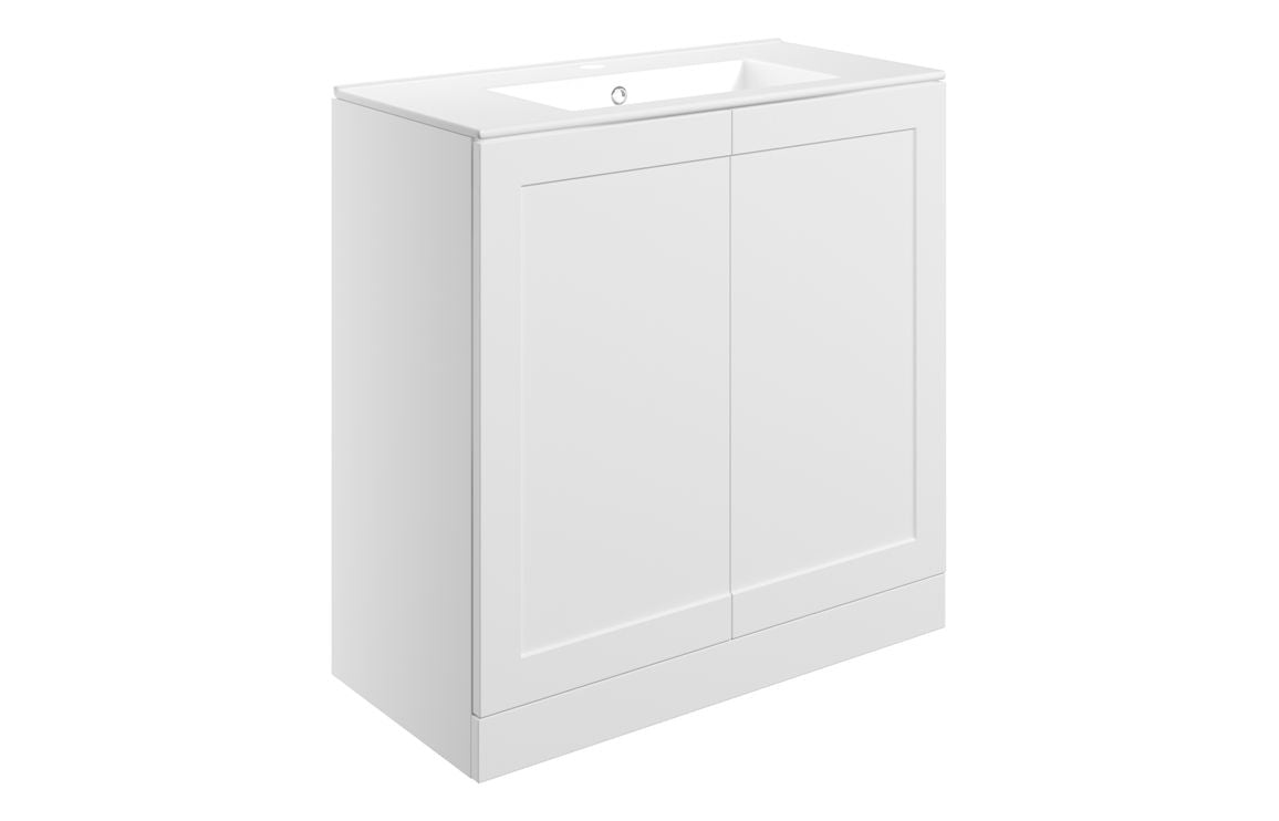 Sark 815mm Floor Standing 2 Door Basin Unit & Basin